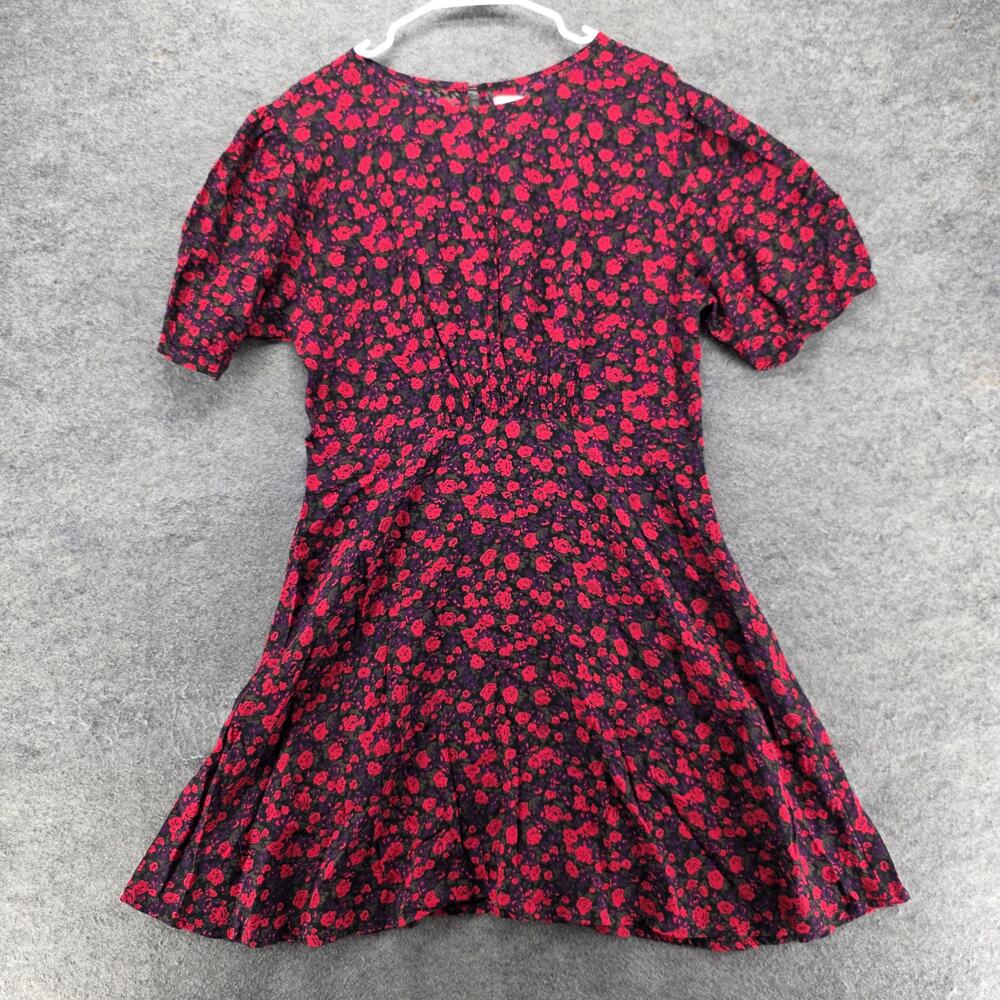 FAITHFULL THE BRAND Dress Womens XL Multicolor Fit & Flare Short Floral Smocked